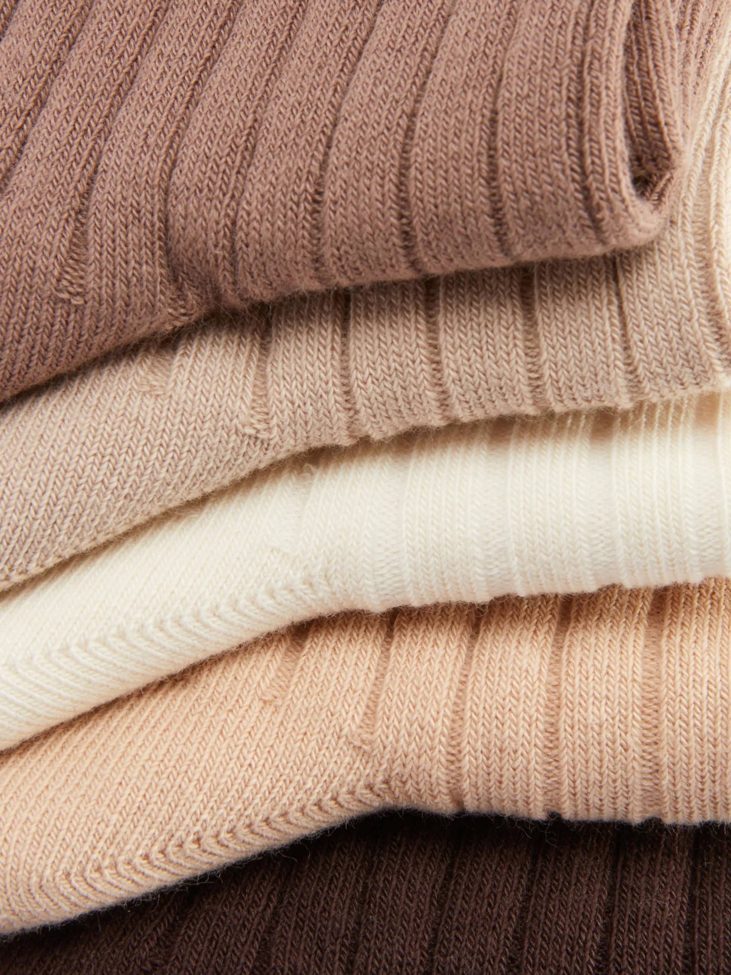New 5-Pack Ribbed Crew Socks Women Socks