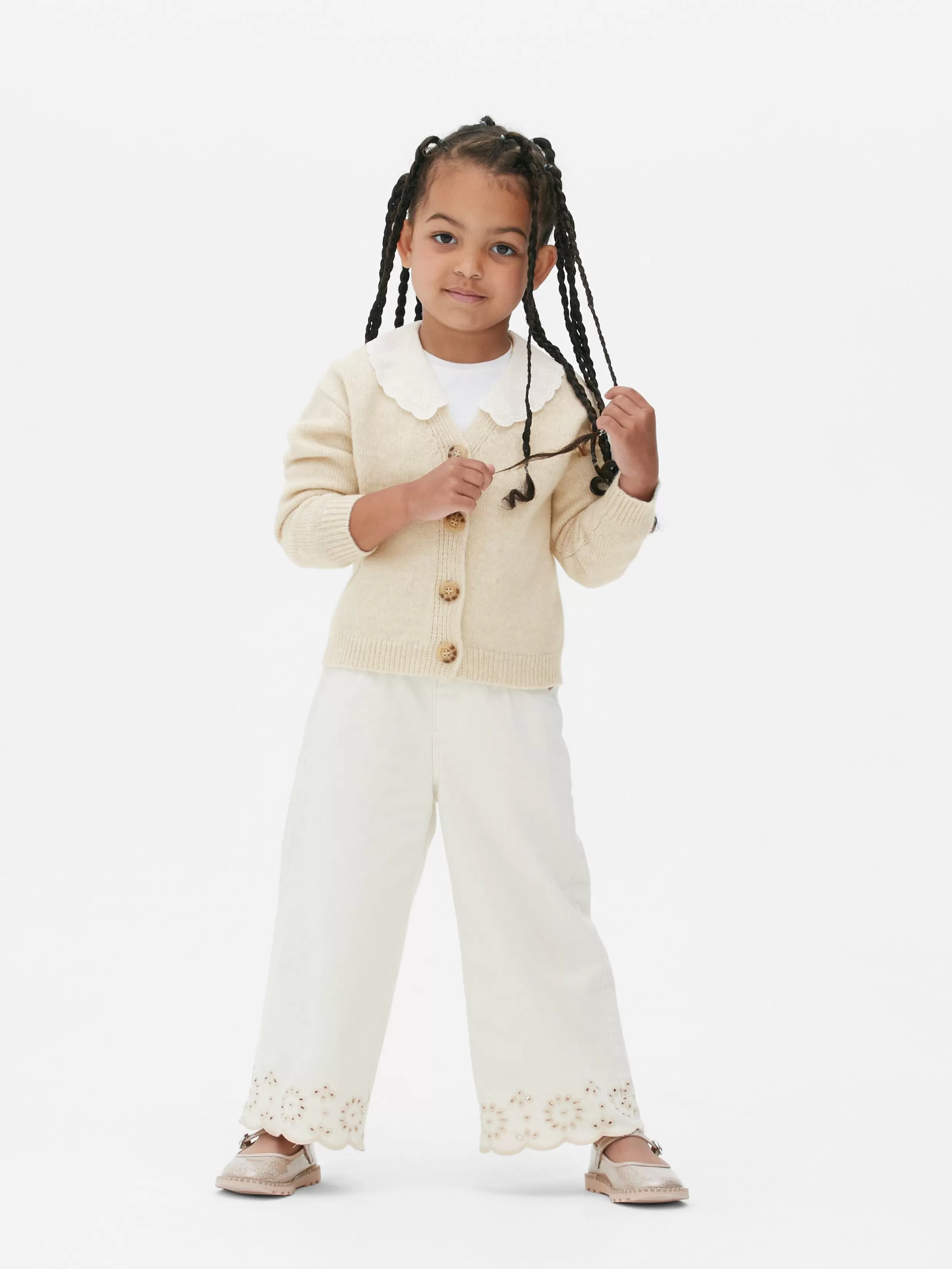 Online Embroidered Collar Cardigan Kids Sweaters And Cardigans