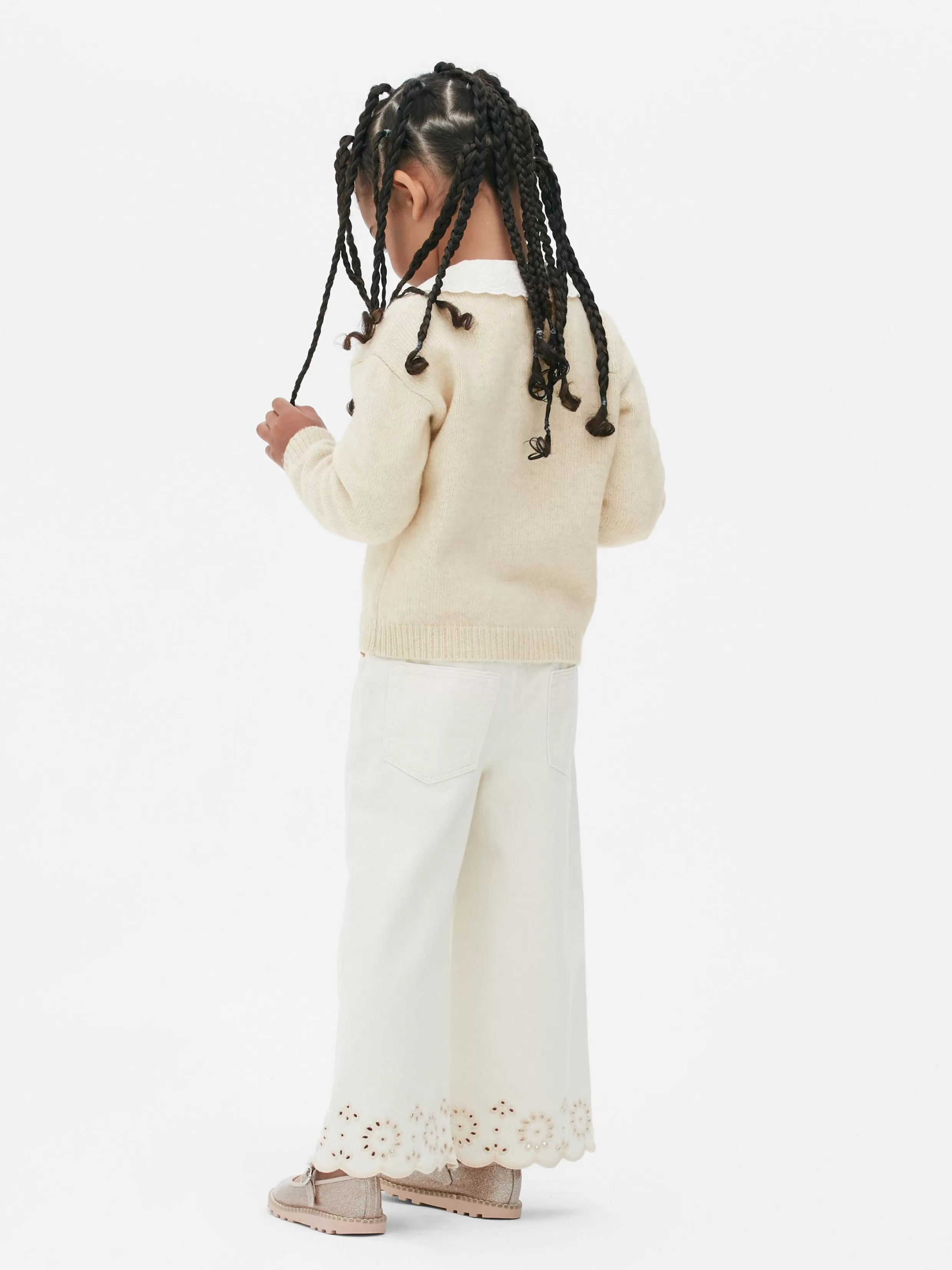 Online Embroidered Collar Cardigan Kids Sweaters And Cardigans