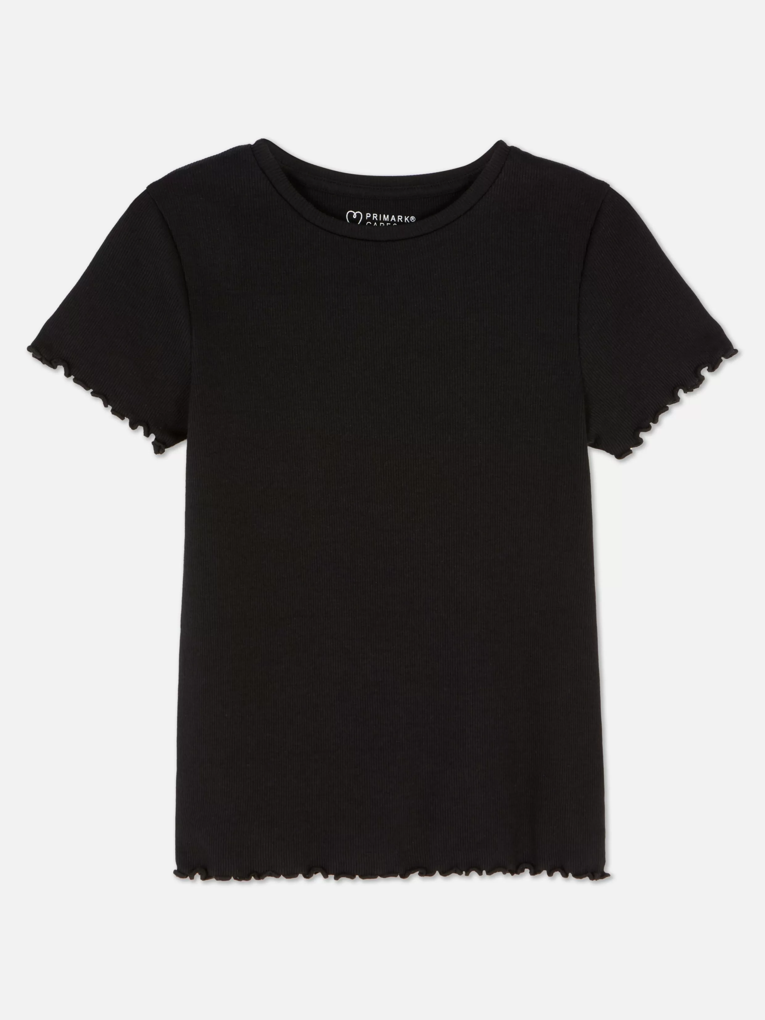 Outlet Ribbed Lettuce Trim T-Shirt Kids Tops And T-Shirts