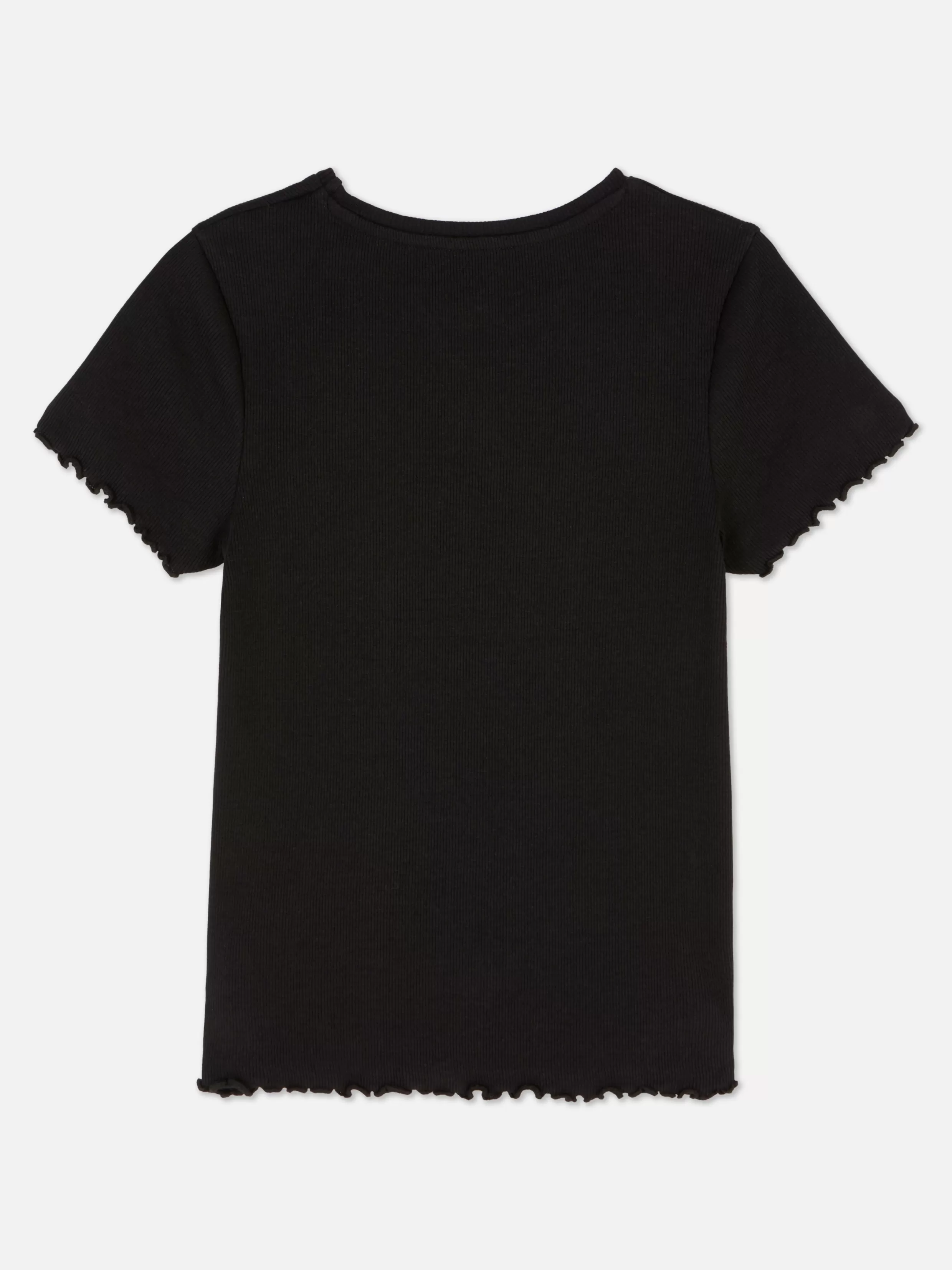 Outlet Ribbed Lettuce Trim T-Shirt Kids Tops And T-Shirts