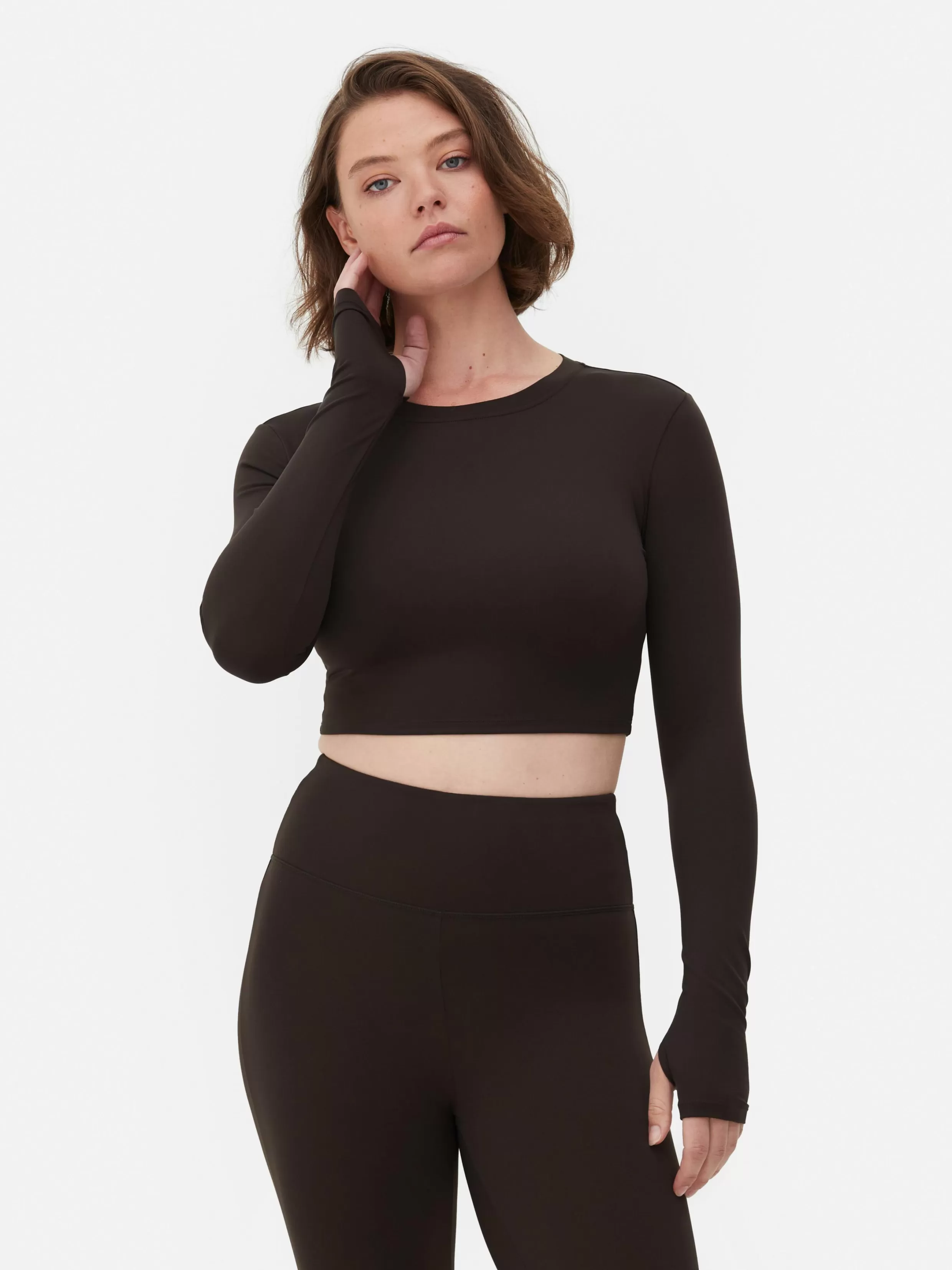 Clearance Rita Ora Buttery Soft Long Sleeve Sports Crop Top Women Gym Gear And Activewear