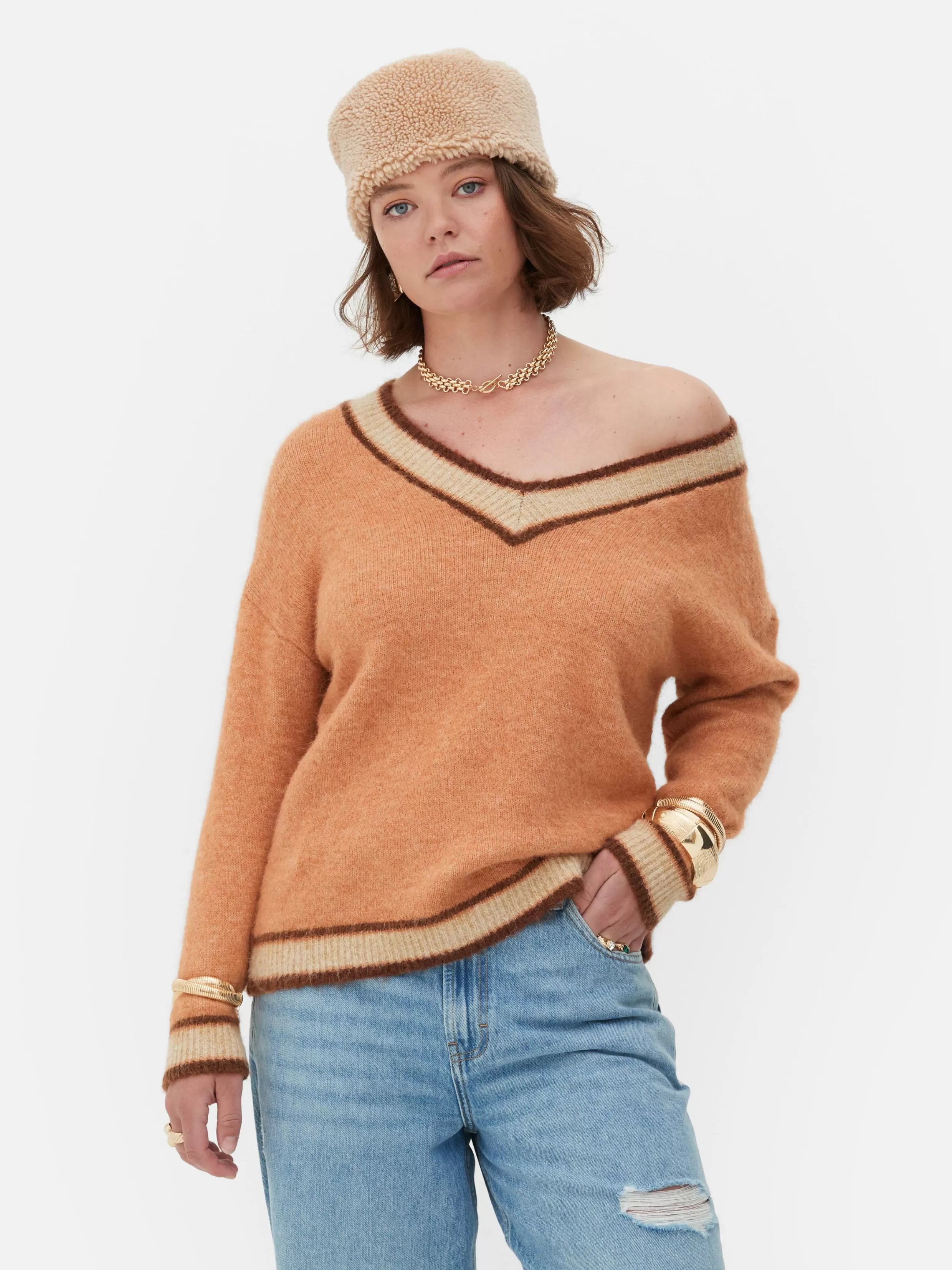 Fashion Rita Ora Vintage Style V-Neck Sweater Women Sweaters And Cardigans