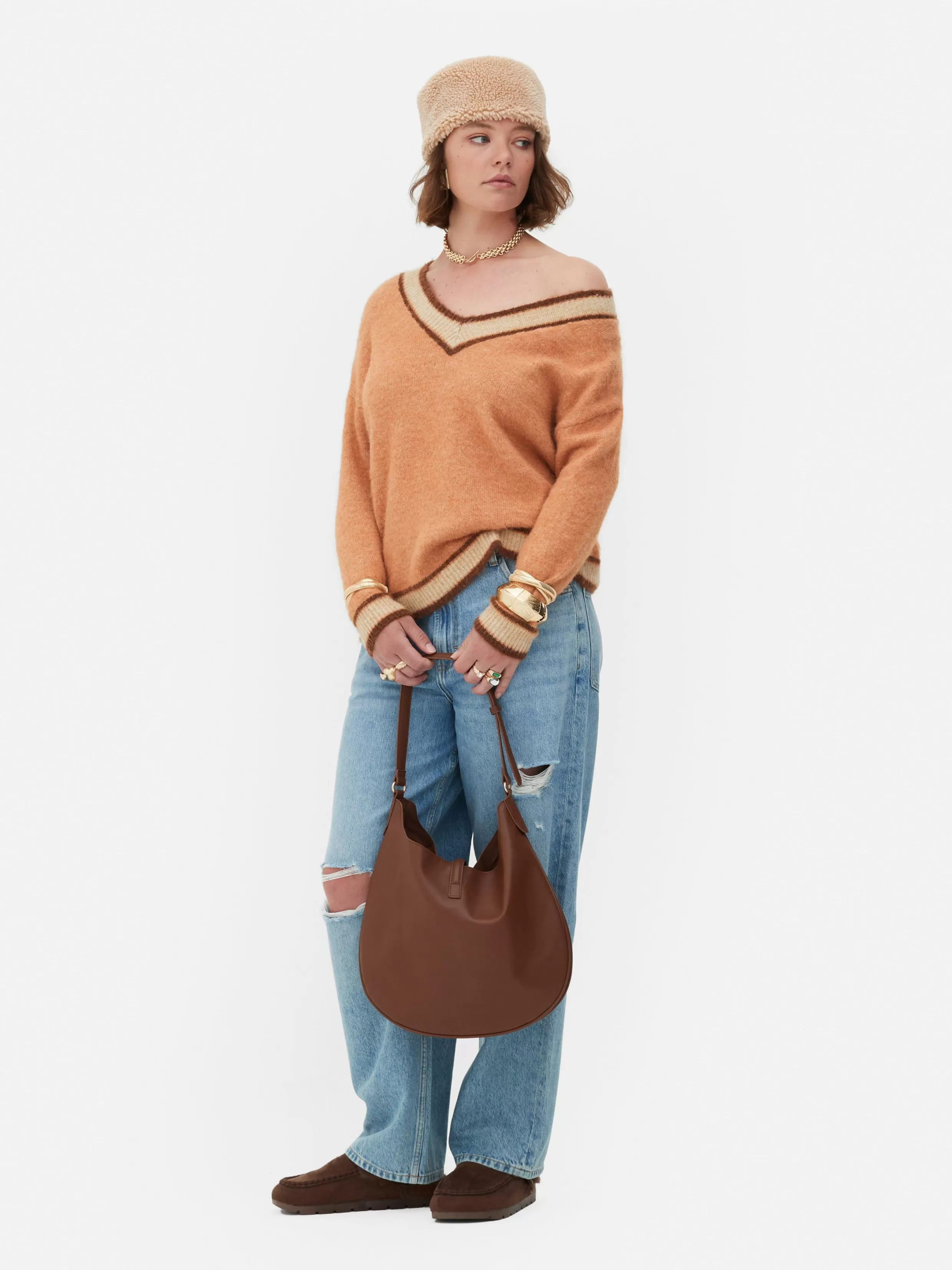 Fashion Rita Ora Vintage Style V-Neck Sweater Women Sweaters And Cardigans