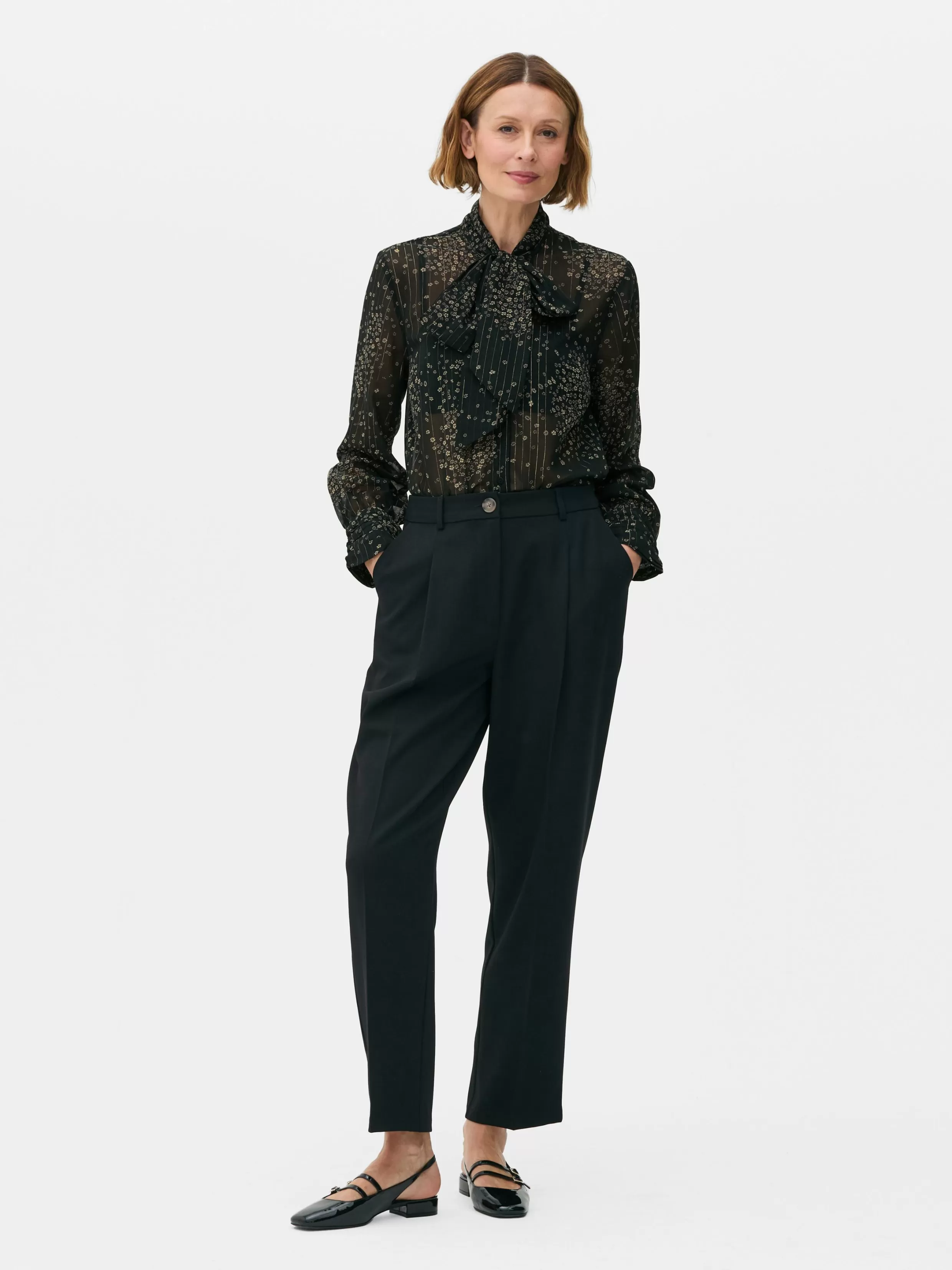 Fashion Tie Neck Blouse Women Shirts And Blouses
